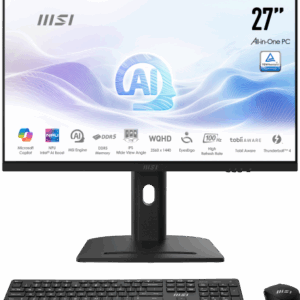 MSI AIO MODERN AM273Q AI 1UM-055ES. 27” IPS 2560x1440 (WQHD) 100HZ. INTEL ULTRA 7 155H. INTEL IRIS XE GRAPHICS.DDR5 32GB (16G*2). W11 PRO. NEGRO