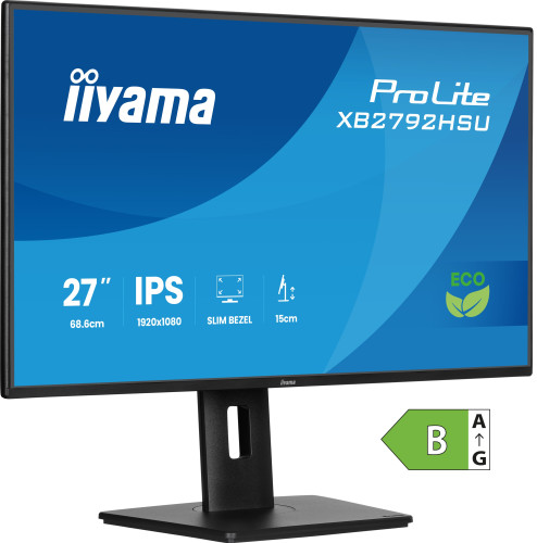 MONITOR IIYAMA PROLITE XB2792HSU-B1, 68,6 CM (27"), 1080 X 1920 PIXELES, QUAD HD, LED, 3 MS, NEGRO