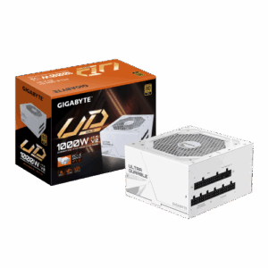 GIGABYTE UD1000GM PG5 V2 ICE Fuente de Alimentación – PCIe Gen 5.1, 80 PLUS Gold, Diseño completamente modular, Ventilador de 120 mm, Compatible con ATX 3.1, Enchufe EU