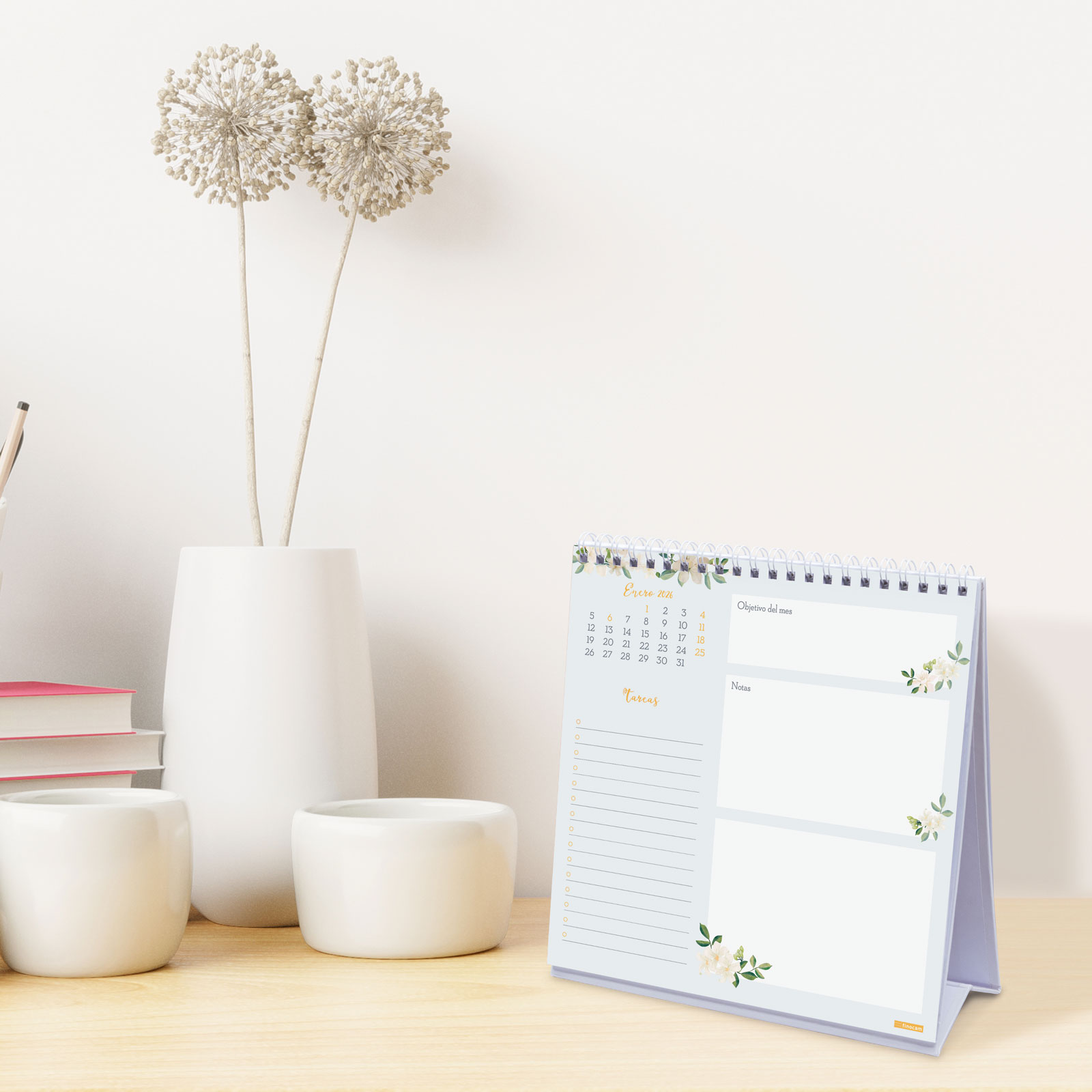 CALENDARIO 2026 SOBREMESA TRENDY DESIGN ESCRIBIR 190X190MM FINOCAM 787060126 - Imagen 2