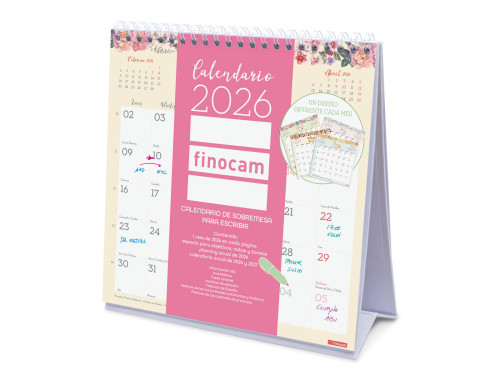 CALENDARIO 2026 SOBREMESA TRENDY DESIGN ESCRIBIR 190X190MM FINOCAM 787060126 - Imagen 3