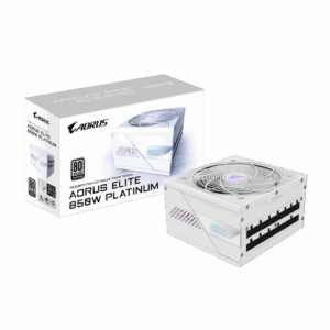 GIGABYTE AORUS ELITE P850W ICE Fuente de Alimentación - PCIe 5.0, 80 PLUS Platinum, Diseño completamente modular, Ventilador de 120 mm, Compatible con ATX 3.0, Enchufe UE