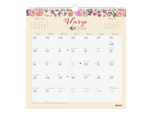 CALENDARIO 2026 PARED TRENDY DESIGN ESCRIBIR 300x300MM FINOCAM 787530126 - Imagen 4