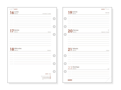 RECAMBIO ANUAL 2026 R593 OPEN500 117X181MM SEMANA VISTA HORIZONTAL FINOCAM 711580026 - Imagen 2