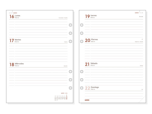 RECAMBIO ANUAL 2026 R1093 OPEN1000 155X215MM SEMANA VISTA HORIZONTAL FINOCAM 711590026 - Imagen 2