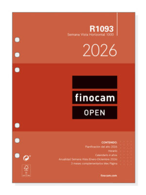 RECAMBIO ANUAL 2026 R1093 OPEN1000 155X215MM SEMANA VISTA HORIZONTAL FINOCAM 711590026