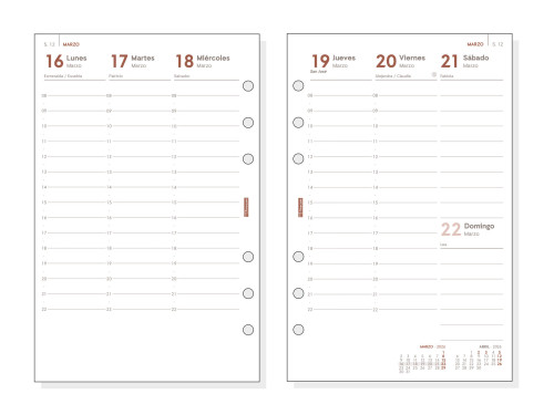 RECAMBIO ANUAL 2026 R599 OPEN500 117X181MM SEMANA VISTA VERTICAL FINOCAM 711500026 - Imagen 3