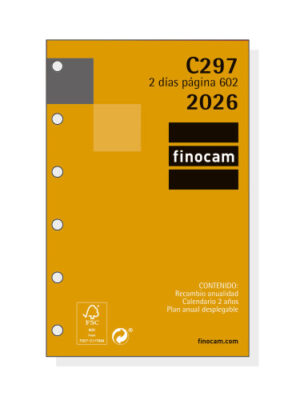 RECAMBIO ANUAL 2026 C297 CLASSIC602 73X114MM 2 DIAS PAGINA FINOCAM 201280026