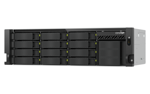 QNAP TS-H1655XEU-RP Servidor de almacenamiento Bastidor (3U) Intel Atom® C5125 8 GB DDR4 0 TB QuTS hero Negro, Gris