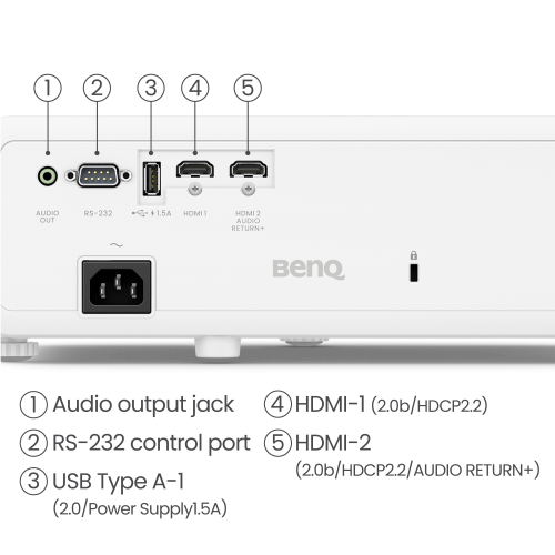 BenQ TK710 Proyector de alcance estándar 3200 lúmenes ANSI DLP UHD 4K (3840x2160) 3D Negro, Blanco - Imagen 7
