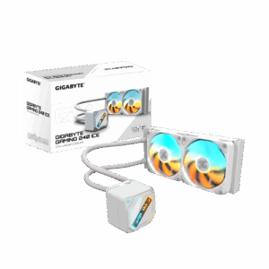 GIGABYTE GAMING 240 ICE Refrigeración Líquida para CPU - 2x120mm Ventiladores ARGB, mecanismo de enclavamiento deslizante, DAISY-CHAIN, Compatible con Intel LGA 1851 y AMD AM5