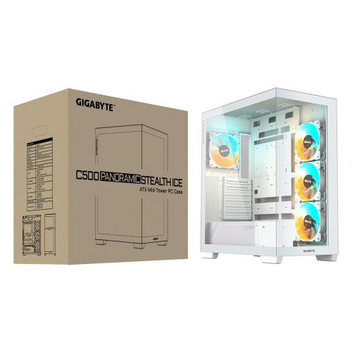GIGABYTE C500 PANORAMIC STEALTH Midi Tower Blanco - Imagen 9