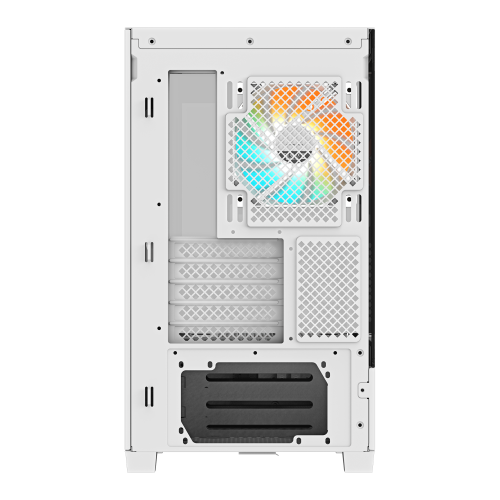 GIGABYTE C201 PANORAMIC ICE Caja para PC – Torre media, m-ATX, compatible con radiador de 360 mm, 3 ventiladores preinstalados, USB 3.0, compatible con RGB Fusion - Imagen 6