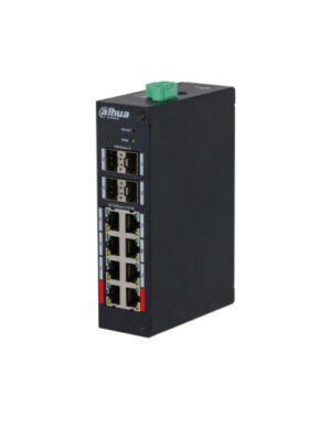 (DH-HS4412-8ET-96) DAHUA SWITCH INDUSTRIAL MANAGED 8 PUERTOS POE 10/100 MBPS + 4 SFP 1000 MBPS UPLINK