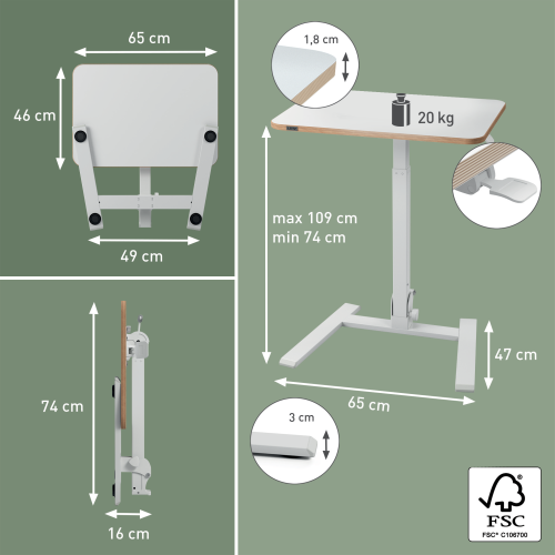 MESA ELEVABLE PEQUEÑA PLEGABLE ERGO LEITZ 65880001 - Imagen 5