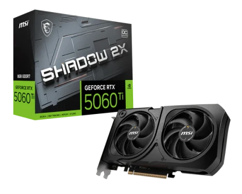 VGA MSI RTX 5060 TI 8G SHADOW 2X OC PLUS,NV,RTX5060TI,8GB,GDDR7,128BIT,1HDMI+3DP - Imagen 2