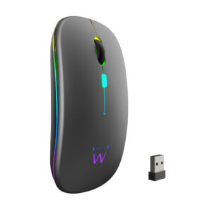 EWENT RATÓN INALÁMBRICO RECARGABLE DUAL CONEXIÓN BLUETOOTH/WIFI, RGB