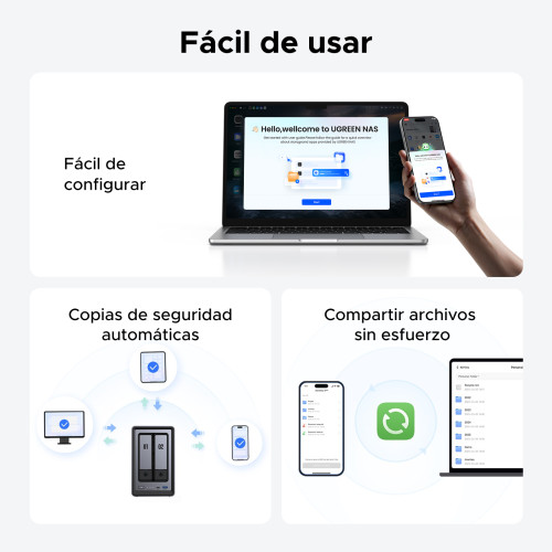 Ugreen NASync DXP2800 NAS System 2-Bay Compacto Intel® N N100 8 GB DDR5 0 TB UGOS Pro Negro - Imagen 6