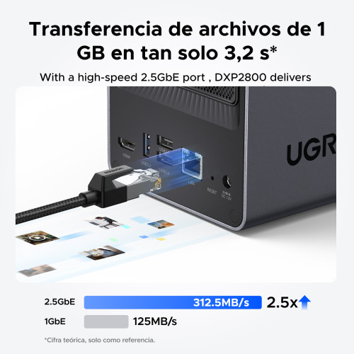 Ugreen NASync DXP2800 NAS System 2-Bay Compacto Intel® N N100 8 GB DDR5 0 TB UGOS Pro Negro - Imagen 10