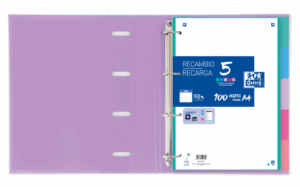 SEPARADORES CARTULINA STRONGLINE A4 5 POSICIONES - 5 COLORES PASTEL OXFORD 400149956