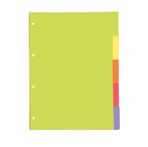 SEPARADORES CARTULINA STRONGLINE A4 5 POSICIONES - 5 COLORES VIVOS OXFORD 400149955