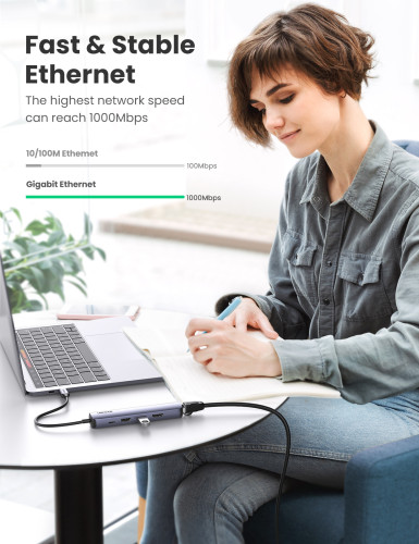 Ugreen 10919 base para portátil y replicador de puertos - Imagen 4