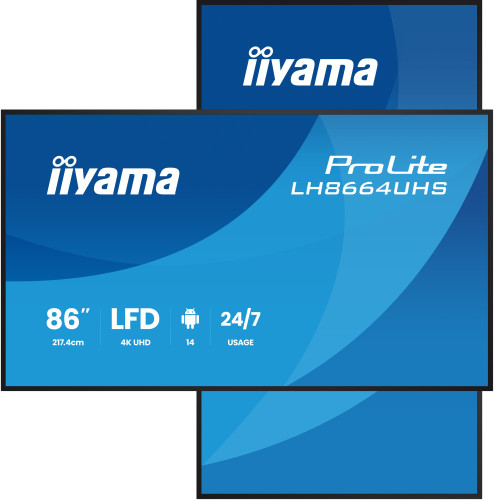 iiyama LH8664UHS-B3AG pantalla de señalización Pantalla
