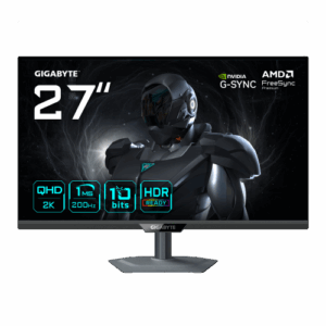 GIGABYTE G27Q2 Monitor Gaming 27” 2K QHD - 2560 x 1440, 200Hz, 1ms, 350 cd/m², Compatible con G-Sync, FreeSync Premium, HDR10, HDMI 2.0, DisplayPort 1.4