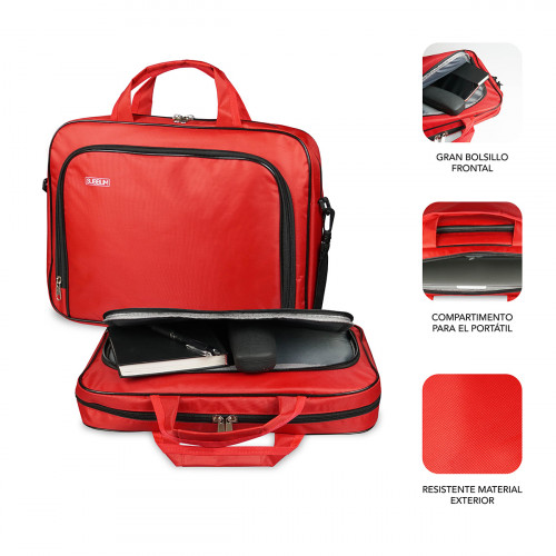 SUBBLIM Maletín Ordenador Oxford Laptop Bag 15,4-16" Red - Imagen 3