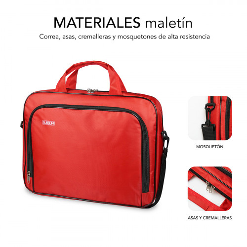 SUBBLIM Maletín Ordenador Oxford Laptop Bag 15,4-16" Red - Imagen 4