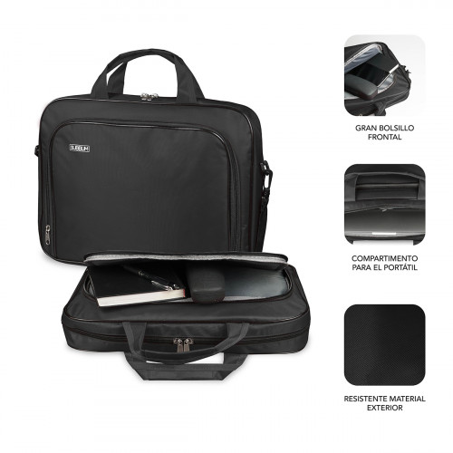 SUBBLIM Maletín Ordenador Oxford Laptop Bag 13,3"-14" Black - Imagen 3