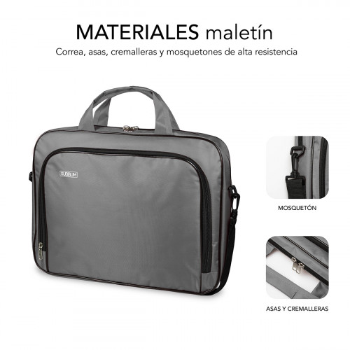 SUBBLIM Maletín Ordenador Oxford Laptop Bag 13,3"-14" Grey - Imagen 4