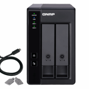 QNAP TR-002 unidad de disco multiple Negro