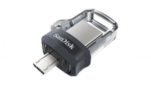 Sandisk Ultra Dual m3.0 unidad flash USB 64 GB USB Type-A / Micro-USB 3.2 Gen 1 (3.1 Gen 1) Negro, Plata, Transparente