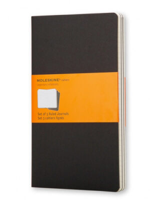 SET DE 3 LIBRETAS CAHIER NEGRAS P (9X14CM) RAYAS MOLESKINE