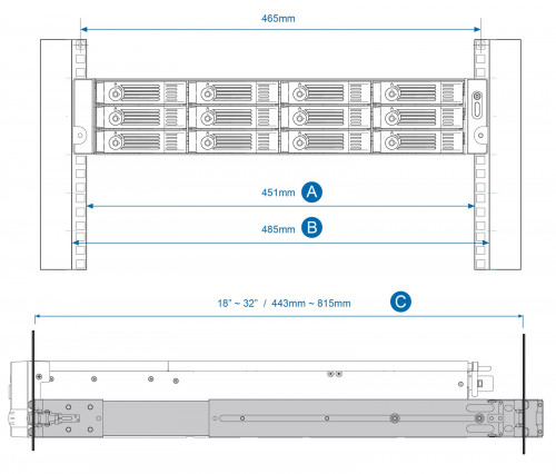 QNAP RAIL-B02 accesorio de bastidor - Imagen 3