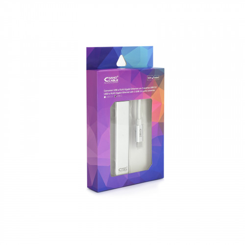 Nanocable Conversor USB-C a Ethernet Gigabit + 3xUSB 3.0 - Imagen 4