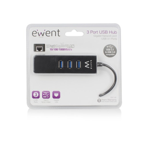 Ewent EW1140 hub de interfaz USB 3.2 Gen 1 (3.1 Gen 1) Type- - Imagen 5
