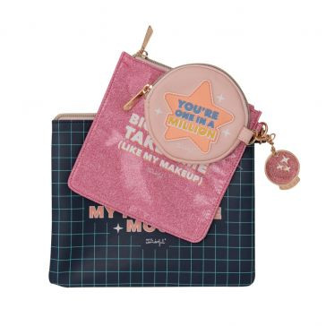 SET DE 3 NECESERES - LIFE HAPPENS. SHOPPING HELPS. MR.WONDER