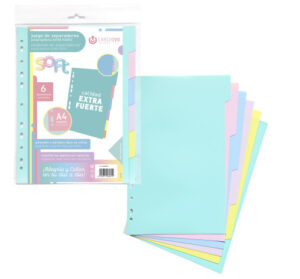 JUEGO SEPARADORES POLIPROPILENO PASTEL EXTRA FUERTE 6 POSICI