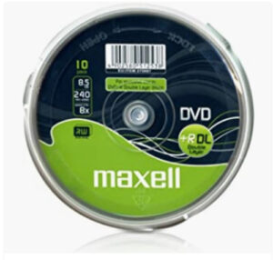 MAXELL DVD 8,5 GB. GRABABLE. DOBLE CAPA. TARRINA 10 UNIDADES