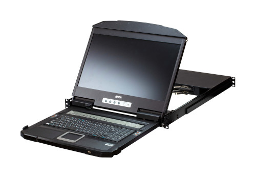 ATEN Consola LCD panorámica multiview dual rail con switch - Imagen 4