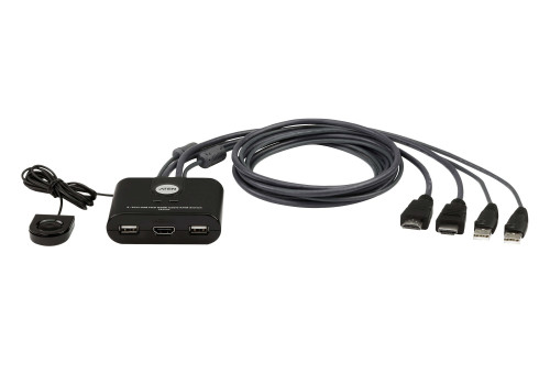 ATEN 2-PORT USB FHD HDMI CABLE KVM SWITCH (CS22HF-AT) (CP20) - Imagen 2