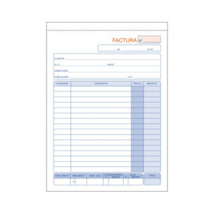 TALONARIO 50 JUEGOS FACTURAS 4º NATURAL DUPLICADO CON IGIC