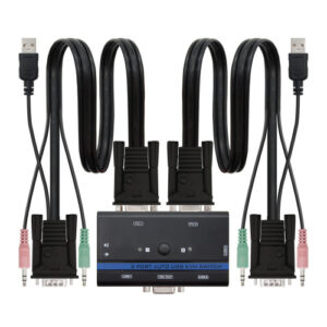 NANOCABLE KVM SWITCH VGA USB 1U-2PC+CABLE (10.12.0001)