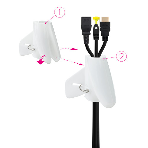 Nanocable Organizador de Cables Flexible 25 mm, Blanco, 3 m - Imagen 3