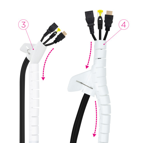 Nanocable Organizador de Cables Flexible 25 mm, Blanco, 1 m - Imagen 5