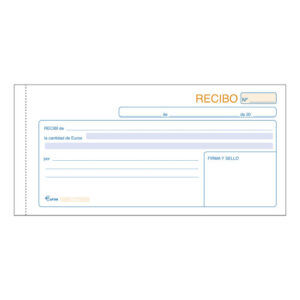 TALONARIO 50 JUEGOS RECIBOS DUPLICADO (ORIGINAL+COPIA AUTOCO