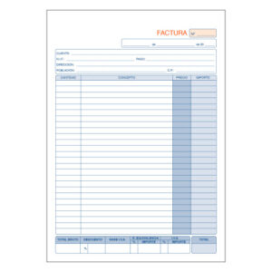 TALONARIO 50 JUEGOS FACTURAS DUPLICADO (ORIGINAL+COPIA AUTOC