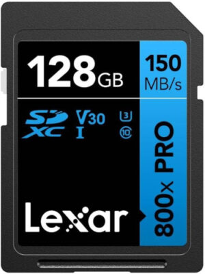 LEXAR 128GB PROFESSIONAL 800X PRO SDXC UHS-I CARDS, UP TO